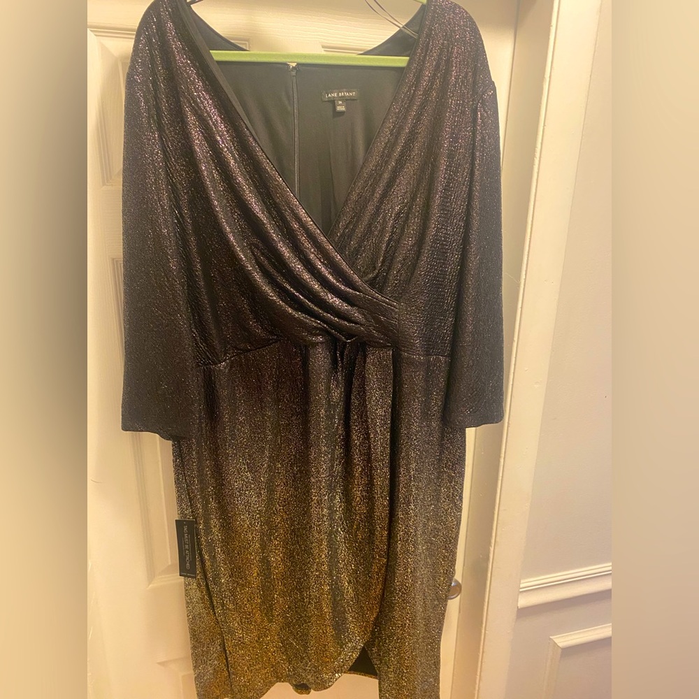Lane Bryant Surplice Ombré Sparkle Dress